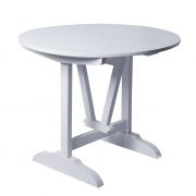 Stół okrągły, drewniany, w kolorze białym.   - HK living