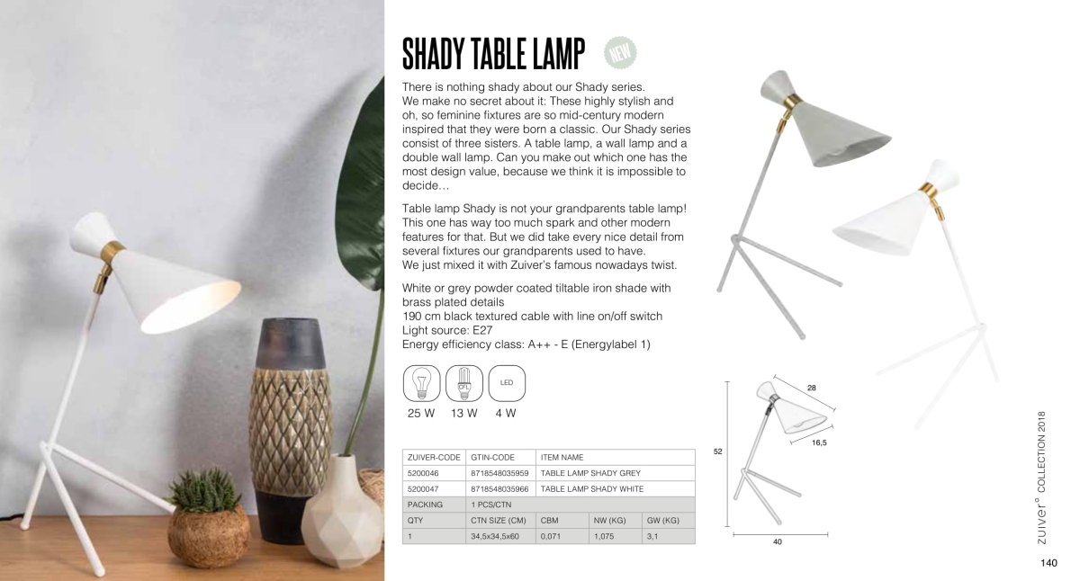 shady table lamp - lampy zuiver - kolekcja 2018