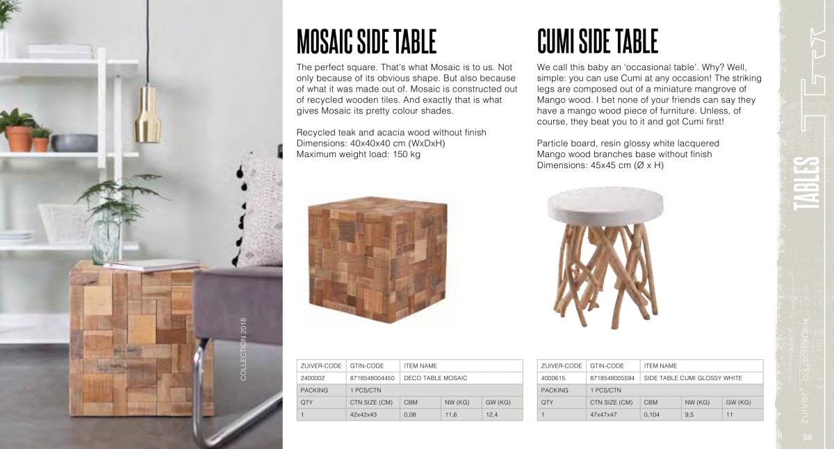 stoły i stoliki zuiver 2018 - mosaic side table